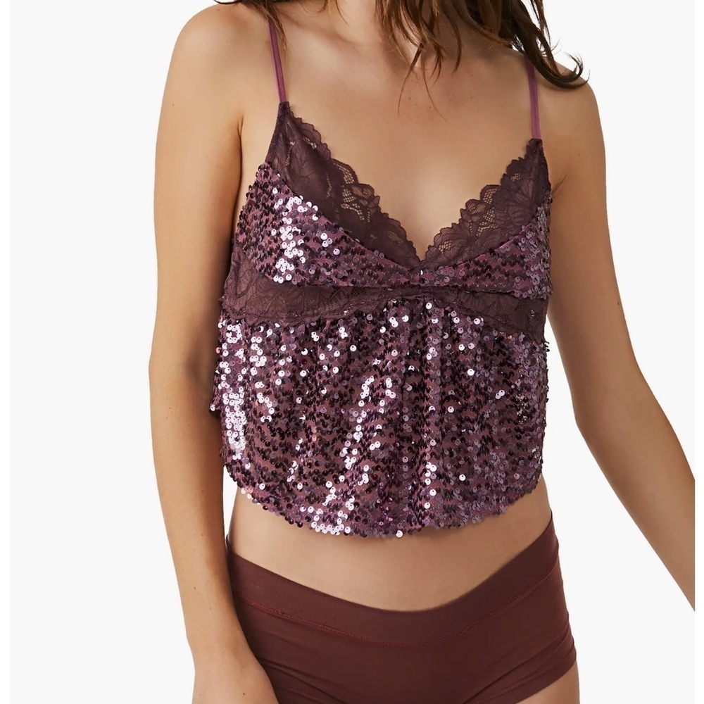 Free People Sequin Crop Camisole NWT small - Picture 9 of 9